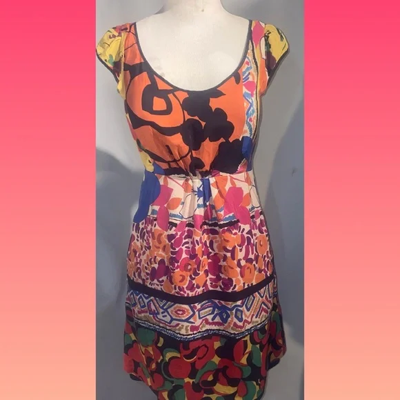 Moulinette Soeurs silk Dress Women Size 4 - Picture 2 of 8